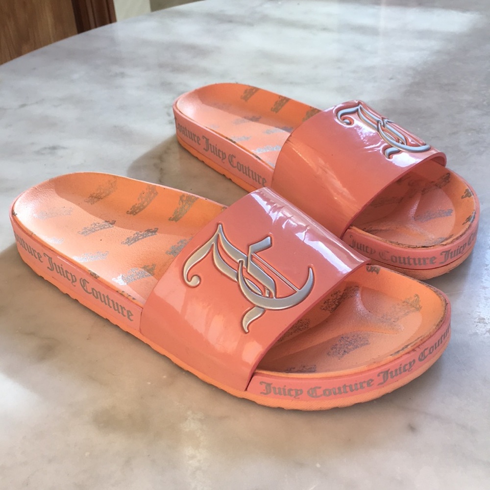 Juicy Couture Peach Pink Slip On Sandals